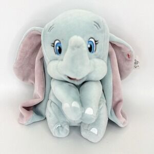 Ty Sparkle Dumbo Disney Beanie Babies Plush Stuffed Elephant Blue Pink Ears 8"‎